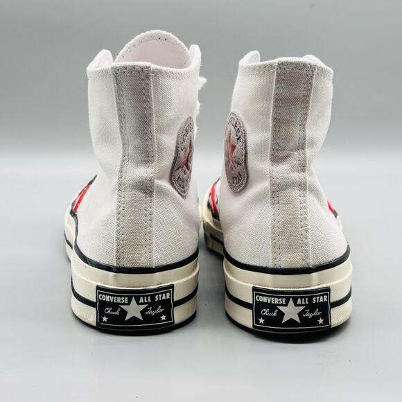 Converse Shoes Womens 7.5 White Red Chuck Taylor All Star 70 High Top Sneakers - Picture 6 of 11